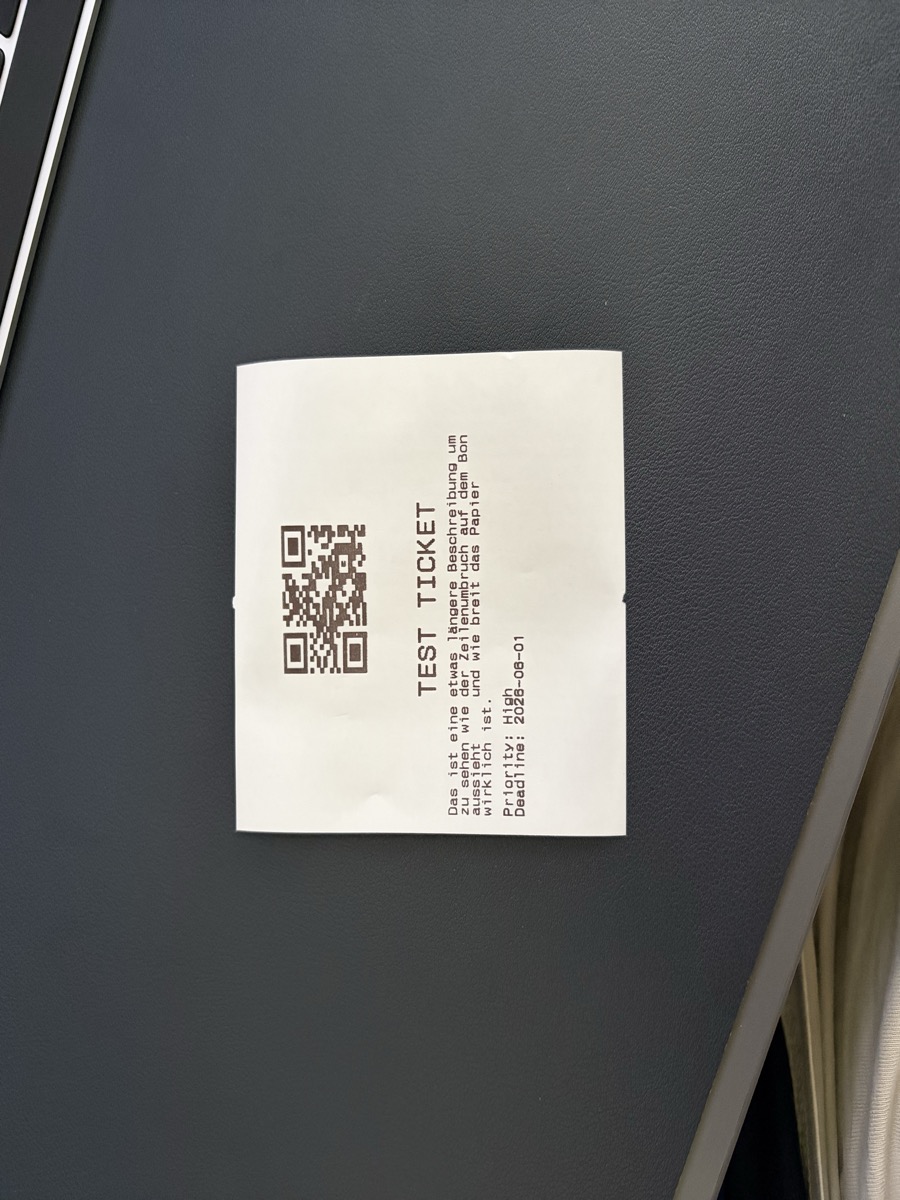 Gedruckter Print2Ticket Bon